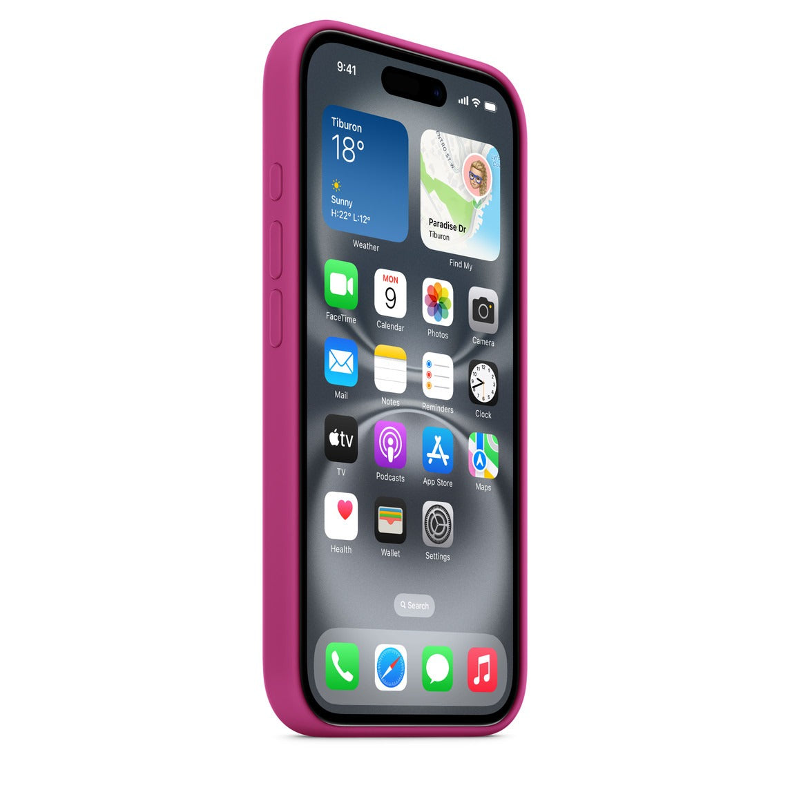 Apple iPhone 16 Silikon Case mit MagSafe Fuchsia